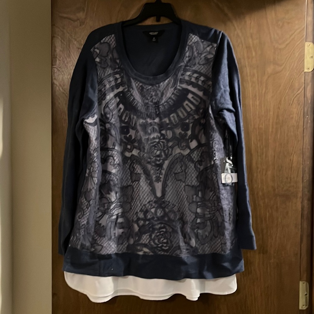 Blue lace sweater